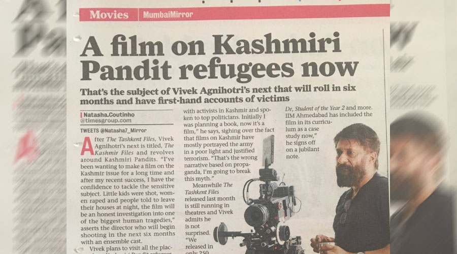Its OFFICIAL! Vivek Agnihotri’s upcoming “The Kashmir Files” an HONEST investigation on ‘Kashmiri Pundit issue’!