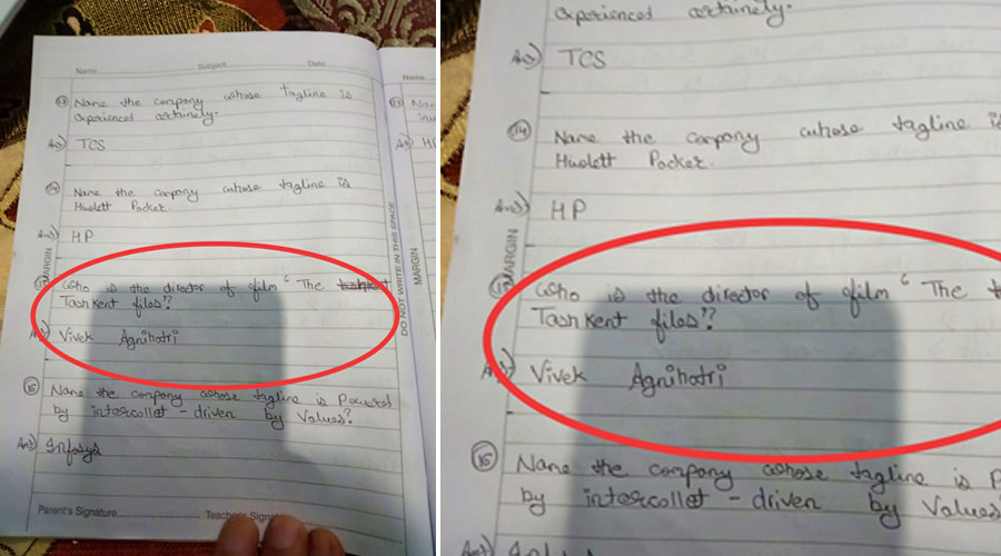 Vivek Agnihotri’s “The Tashkent File”; a question in Bihar’s 7th grade exams! Kudos to the ‘TEACHER’S SON’!